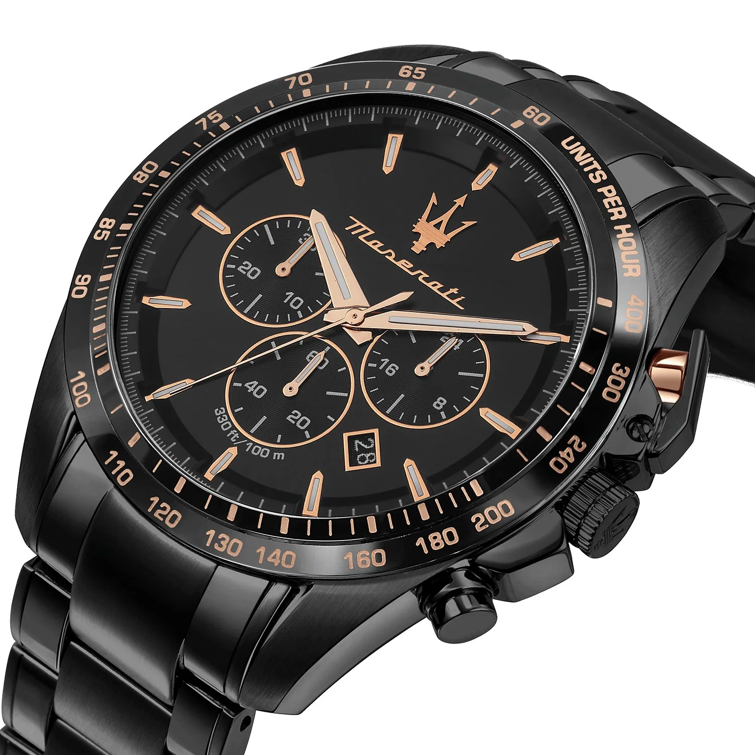Maserati TRAGUARDO 45MM CHR BLACK DIAL BR BLACK
