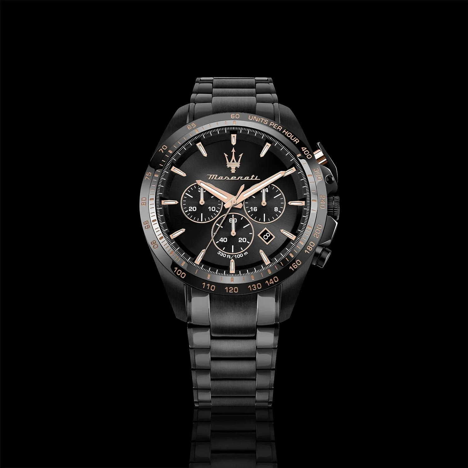 Maserati TRAGUARDO 45MM CHR BLACK DIAL BR BLACK