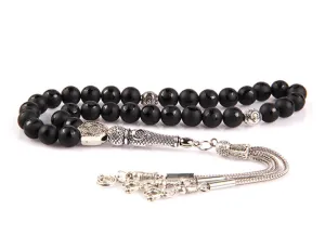 Matte Moon and Star Patterned Onyx Natural Stone 8 mm