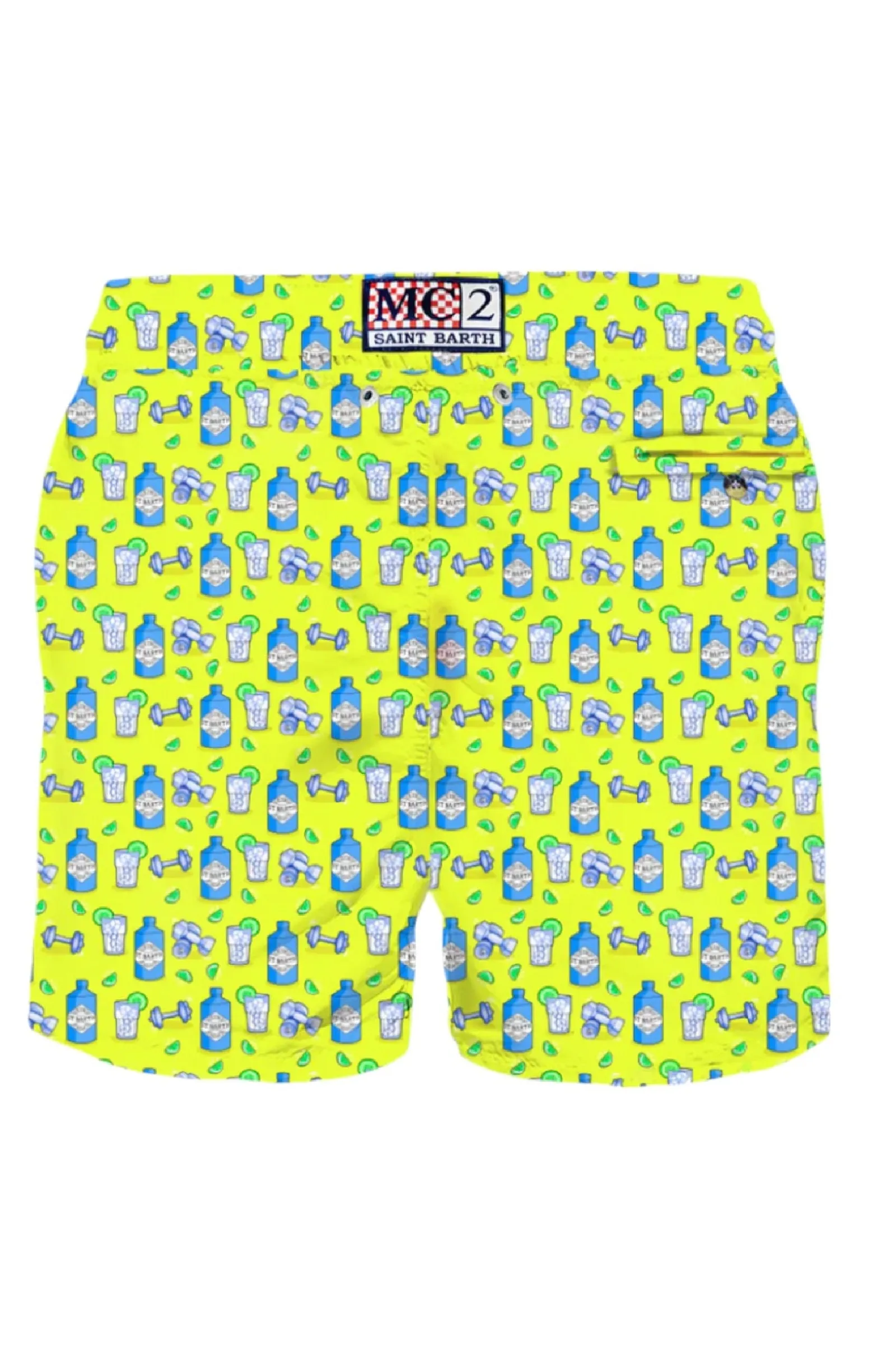 MC2 SAINT BARTH Men Light-Weight Swim Shorts Lighting Micro Fantasy Gin and Gym print