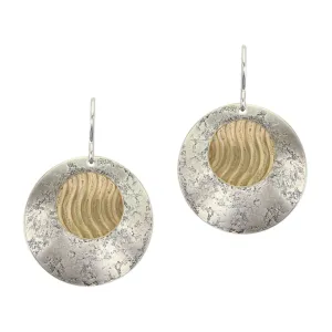 Medium Cutout Disc with Patterned Disc Wire Earring