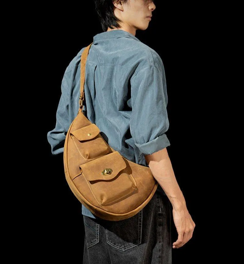 Mens Crossbody Leather Pack Sling