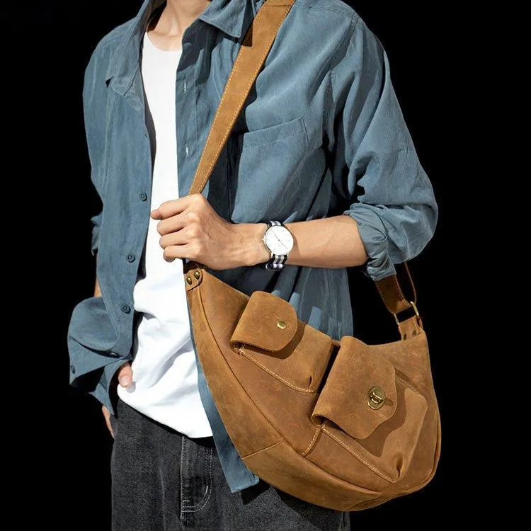 Mens Crossbody Leather Pack Sling