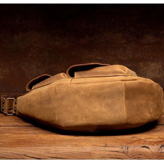 Mens Crossbody Leather Pack Sling