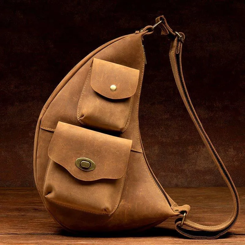 Mens Crossbody Leather Pack Sling