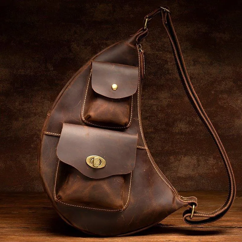 Mens Crossbody Leather Pack Sling