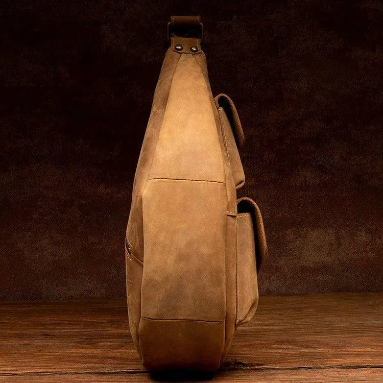 Mens Crossbody Leather Pack Sling