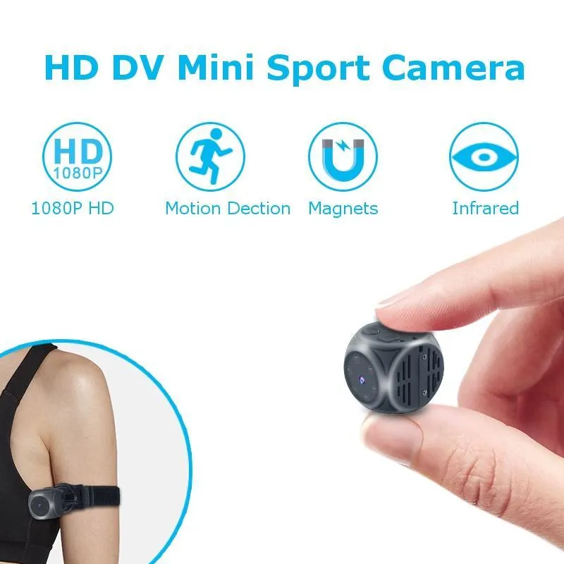 Mini 1080P Action Camera: 140° FOV Built-in Battery, Timestamp, Motion Capture