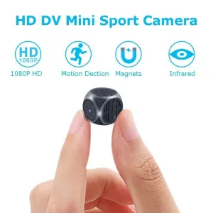 Mini 1080P Action Camera: 140° FOV Built-in Battery, Timestamp, Motion Capture