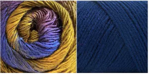 NAVY (Dreamlicious) SPLENDOR (Chromatic Wool) Mandala Pillow