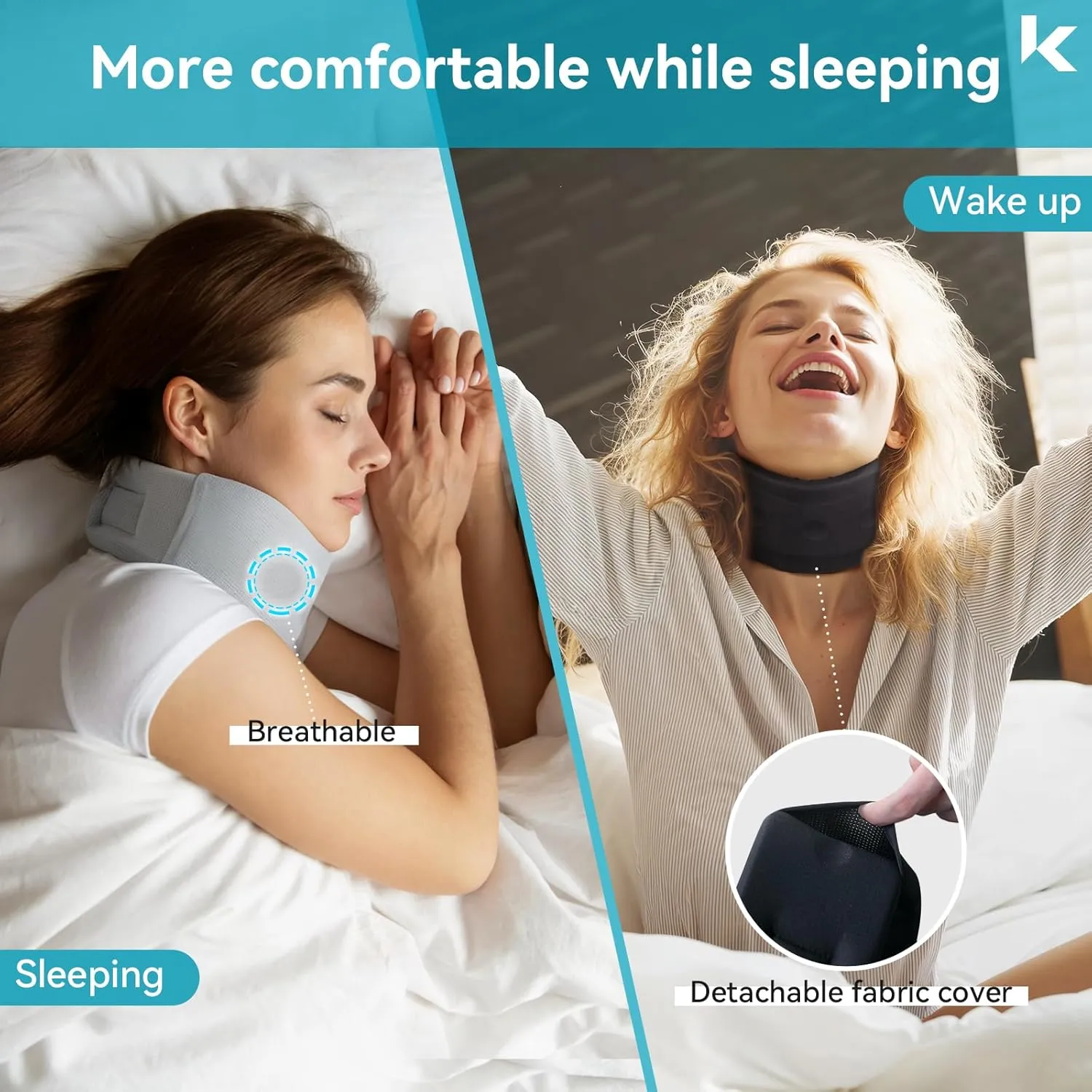 NEW K LUDWIG KATRIN Neck Brace for Neck Pain & Support, Adjustable Neck Support, Soft Cervical Collar for Vertebrae Stable, Neck Brace for Snoring (Black M）