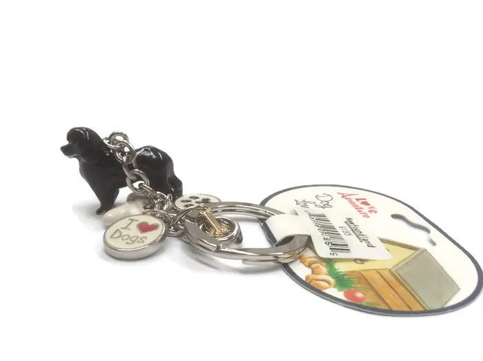 Newfoundland dog breed 3D keyring