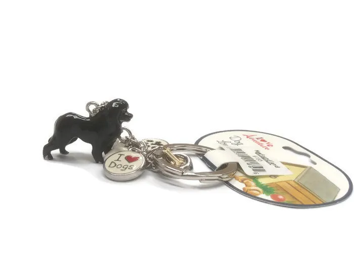 Newfoundland dog breed 3D keyring