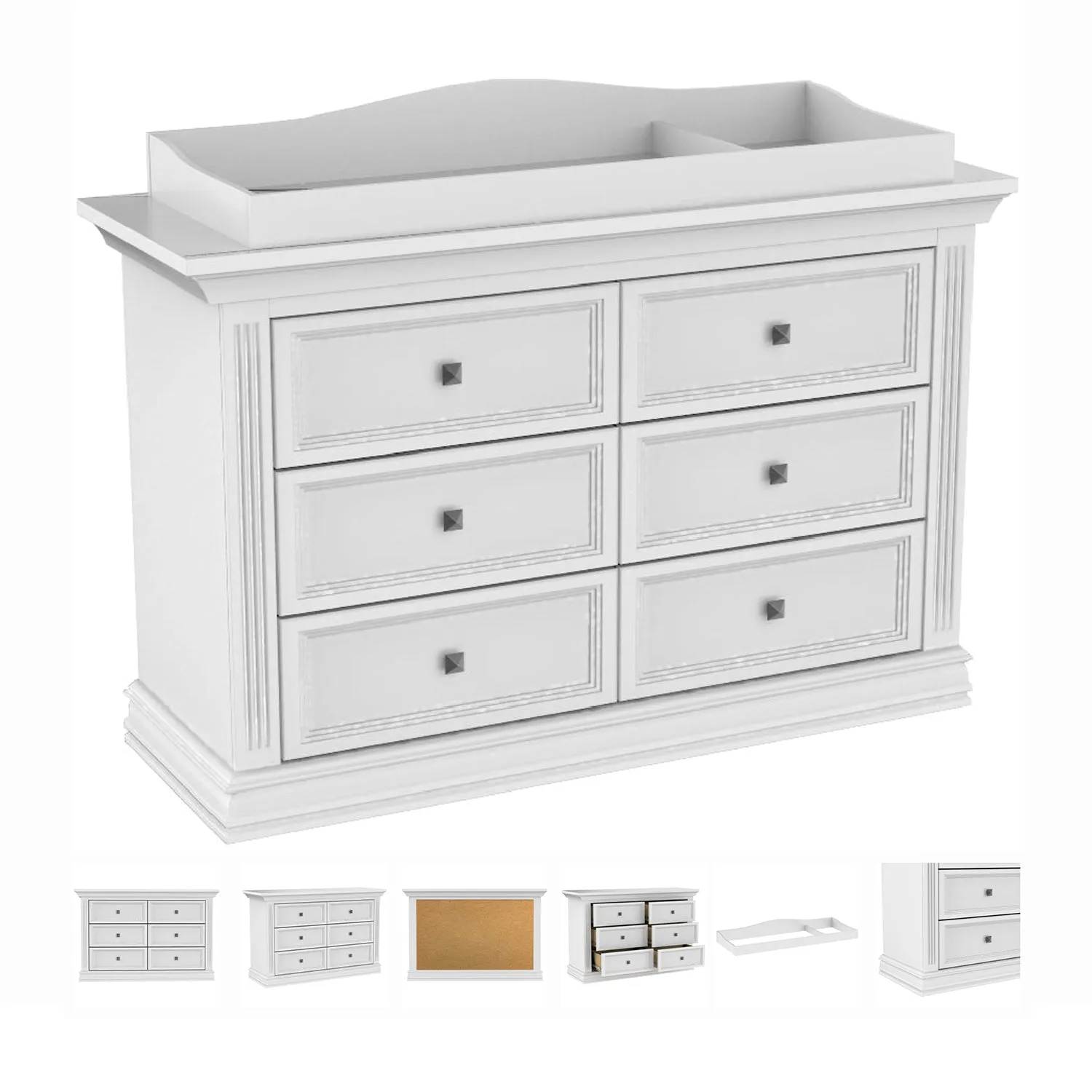 Office drawer 6 Double - Verona- White