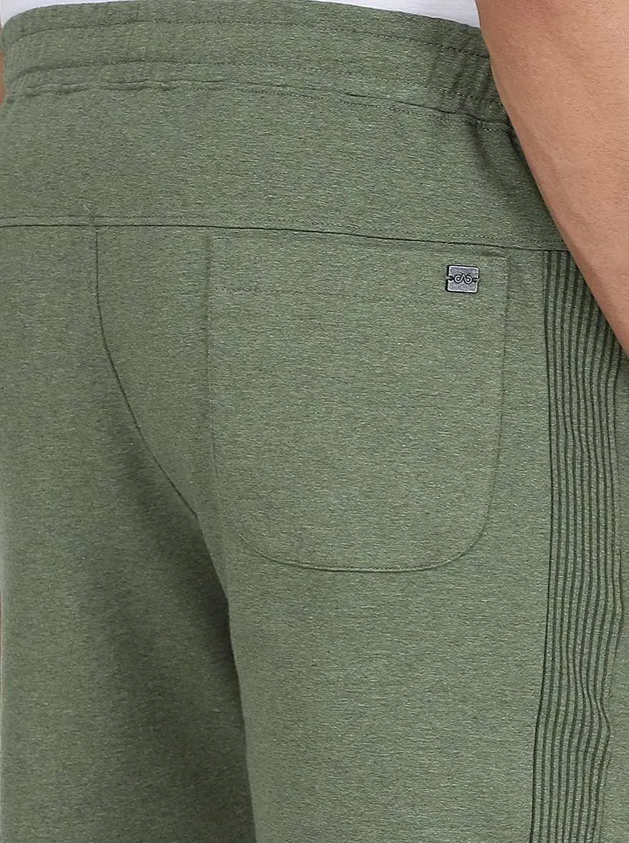 Olive Green Solid Slim Fit Track Pant | JadeBlue