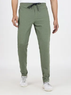 Olive Green Solid Slim Fit Track Pant | JadeBlue