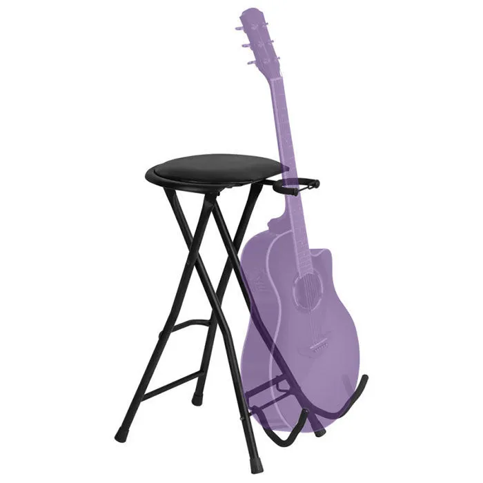 On Stage Guitarist Stool with Footrest and Guitar Stand