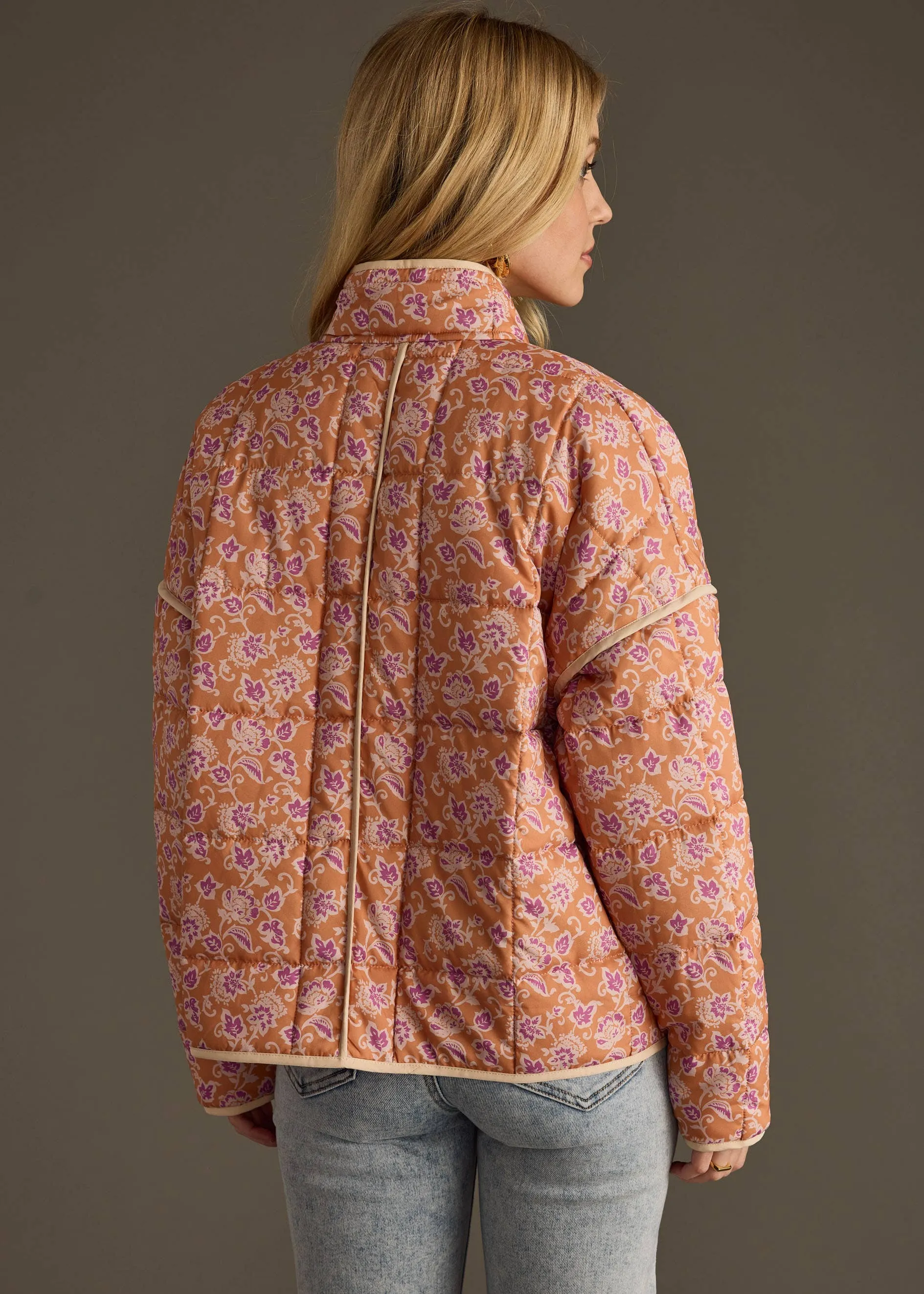 Orange, Puple & Cream Quilted Jacket