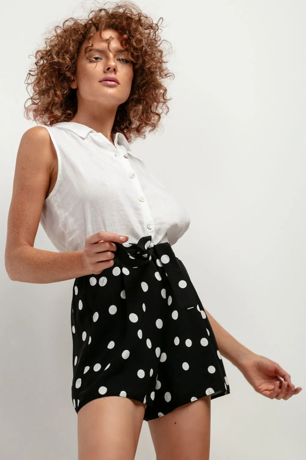 Patterned Loose Viscose Shorts