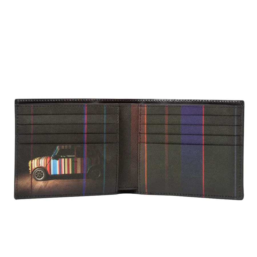 Paul Smith - Mini Print Interior Bi-Fold Leather Wallet in Black