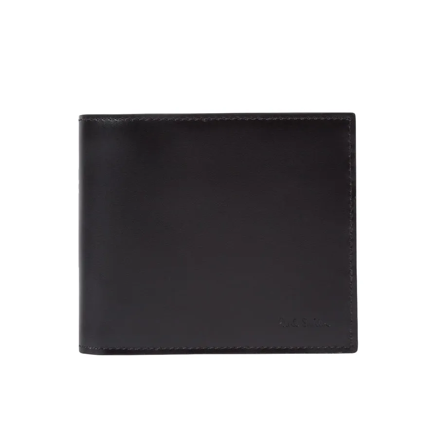 Paul Smith - Mini Print Interior Bi-Fold Leather Wallet in Black