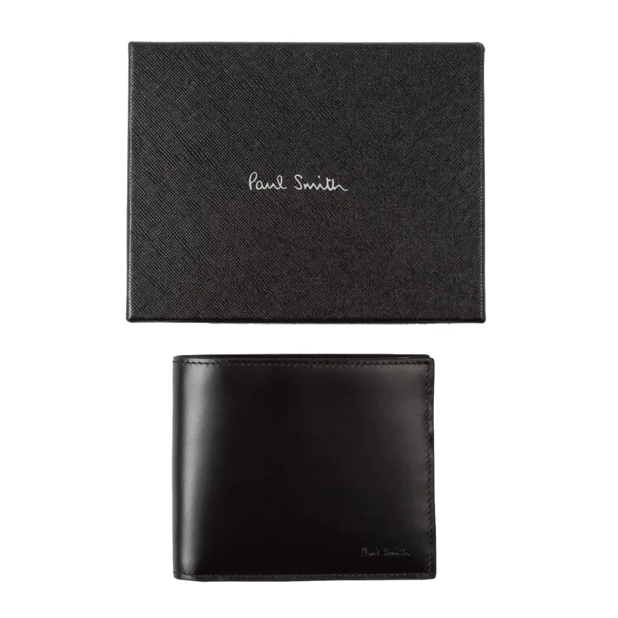 Paul Smith - Mini Print Interior Bi-Fold Leather Wallet in Black