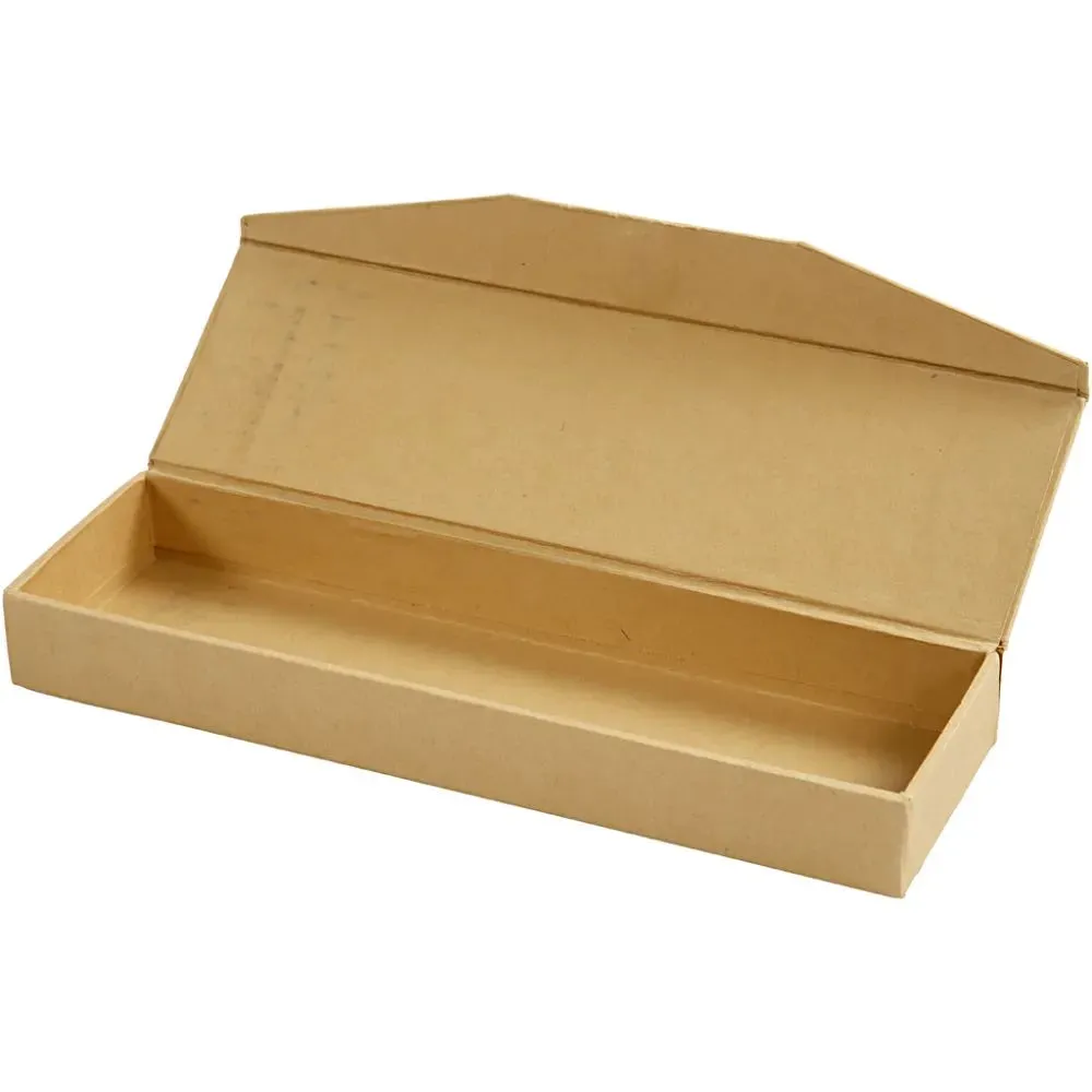 Pencil Pen Case Magnetic Closure Boxes 21cm Craft School Storage Hard Cardboard With Press Stud