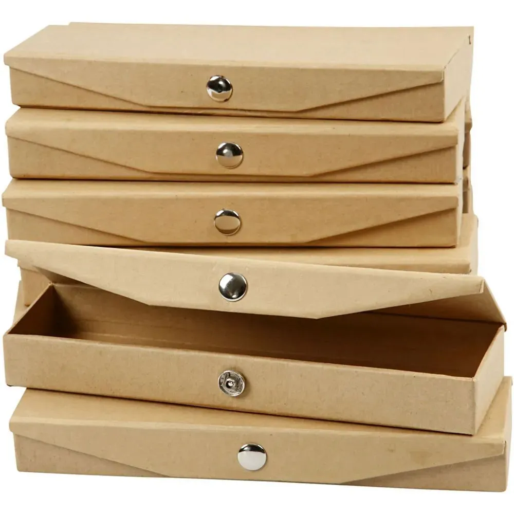 Pencil Pen Case Magnetic Closure Boxes 21cm Craft School Storage Hard Cardboard With Press Stud
