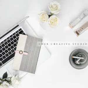Pencils and Notebook with Laptop