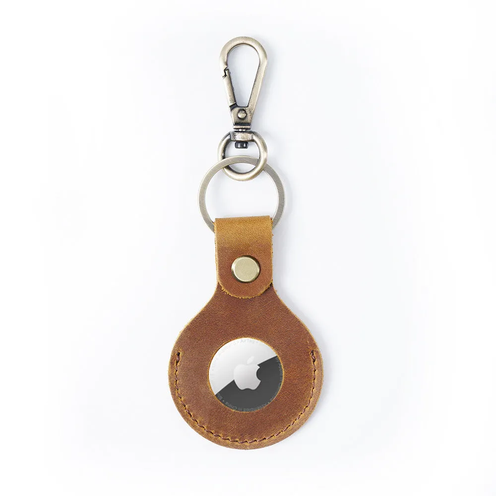 Personalized Air Tag Keychain, Engraved Leather Airtag Holder