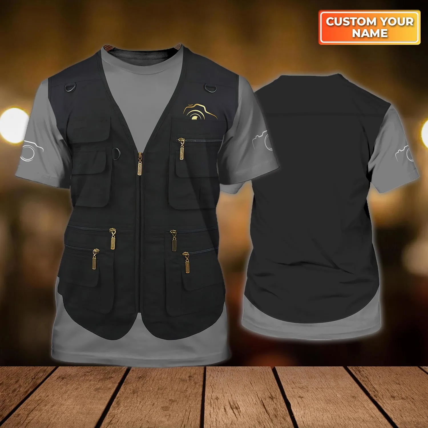 Photographer Shop Personalized Name 3D Tshirt Gift For Photographer [Non Workwear]