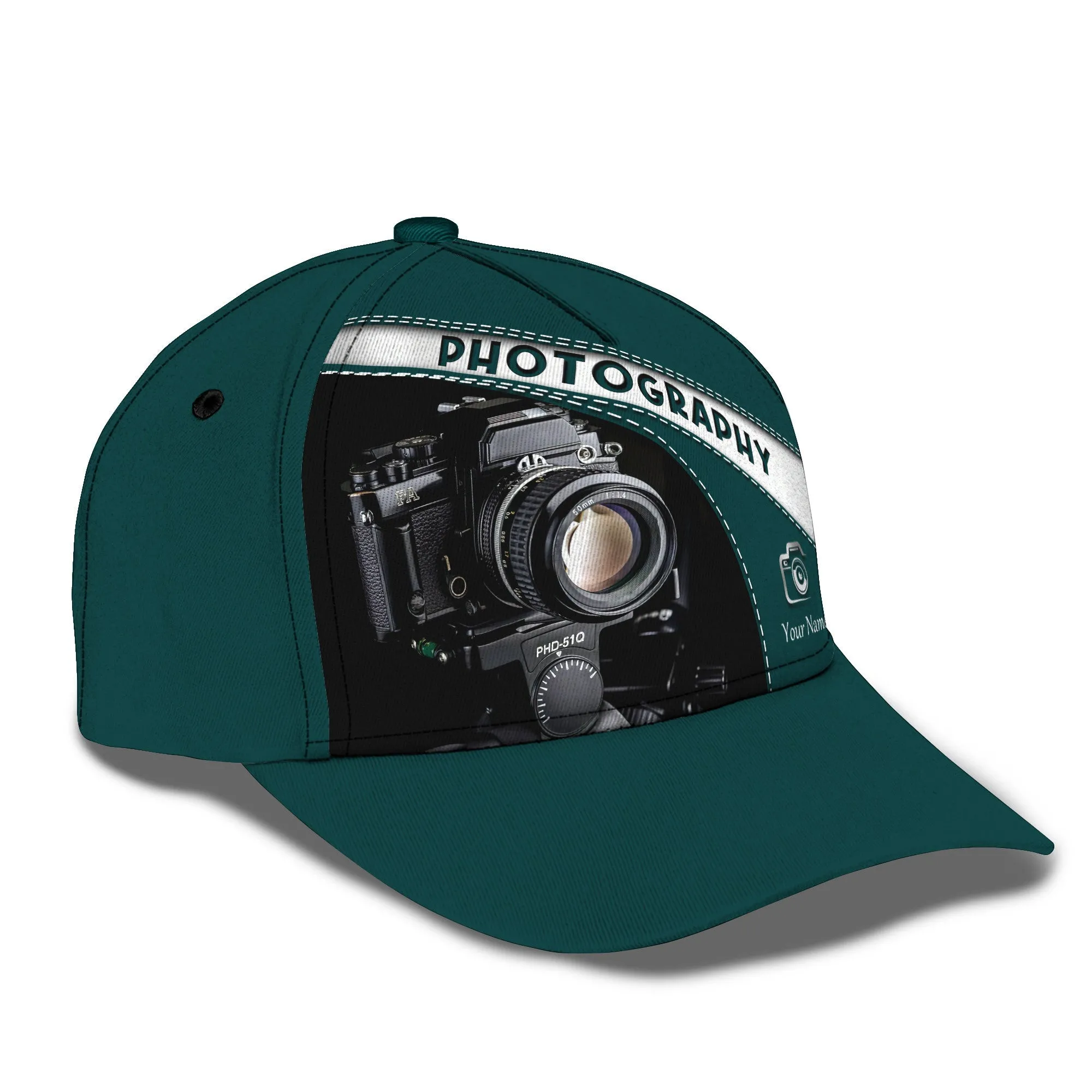Photography Cap Personalized Name 3D Photographer, Videographer Cap