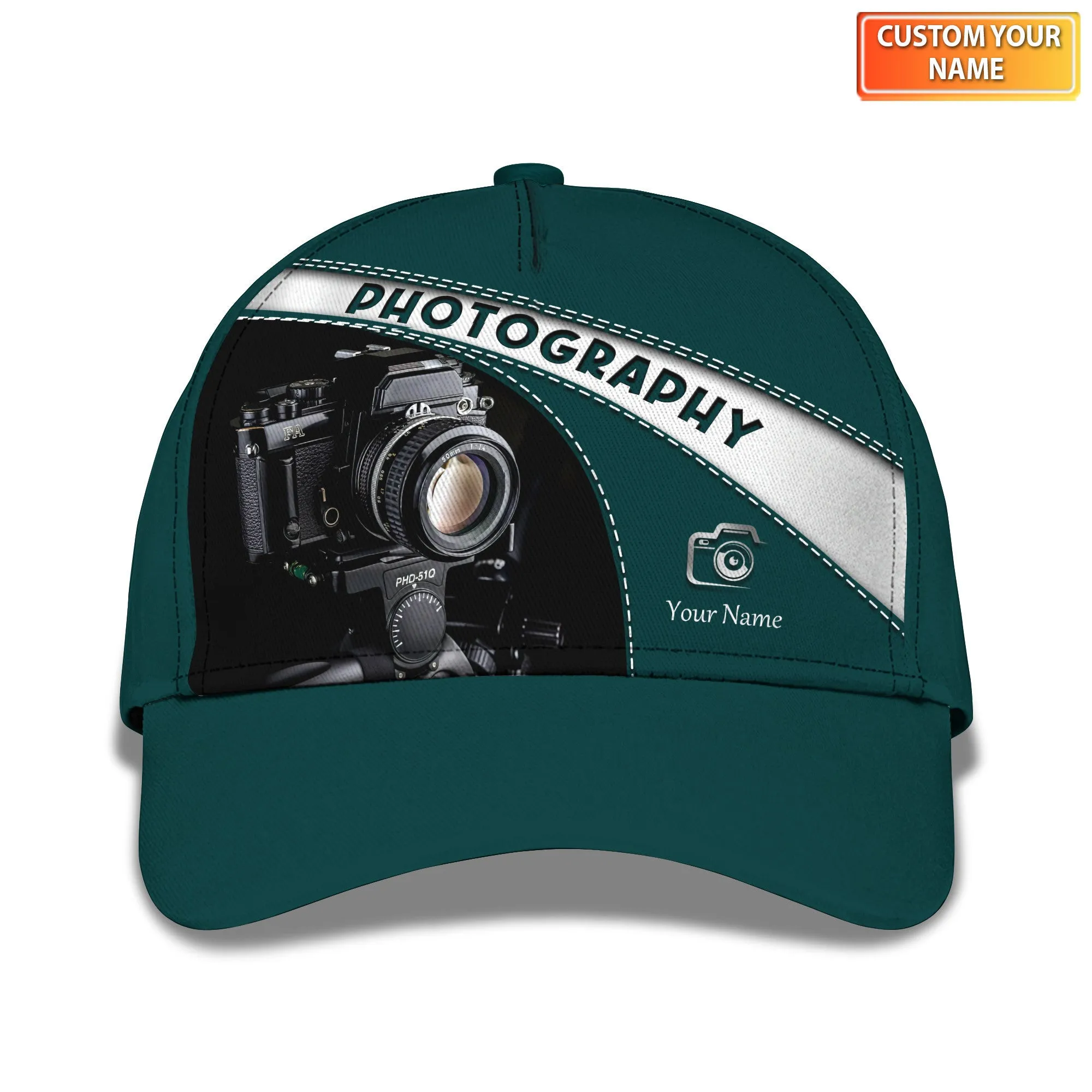 Photography Cap Personalized Name 3D Photographer, Videographer Cap