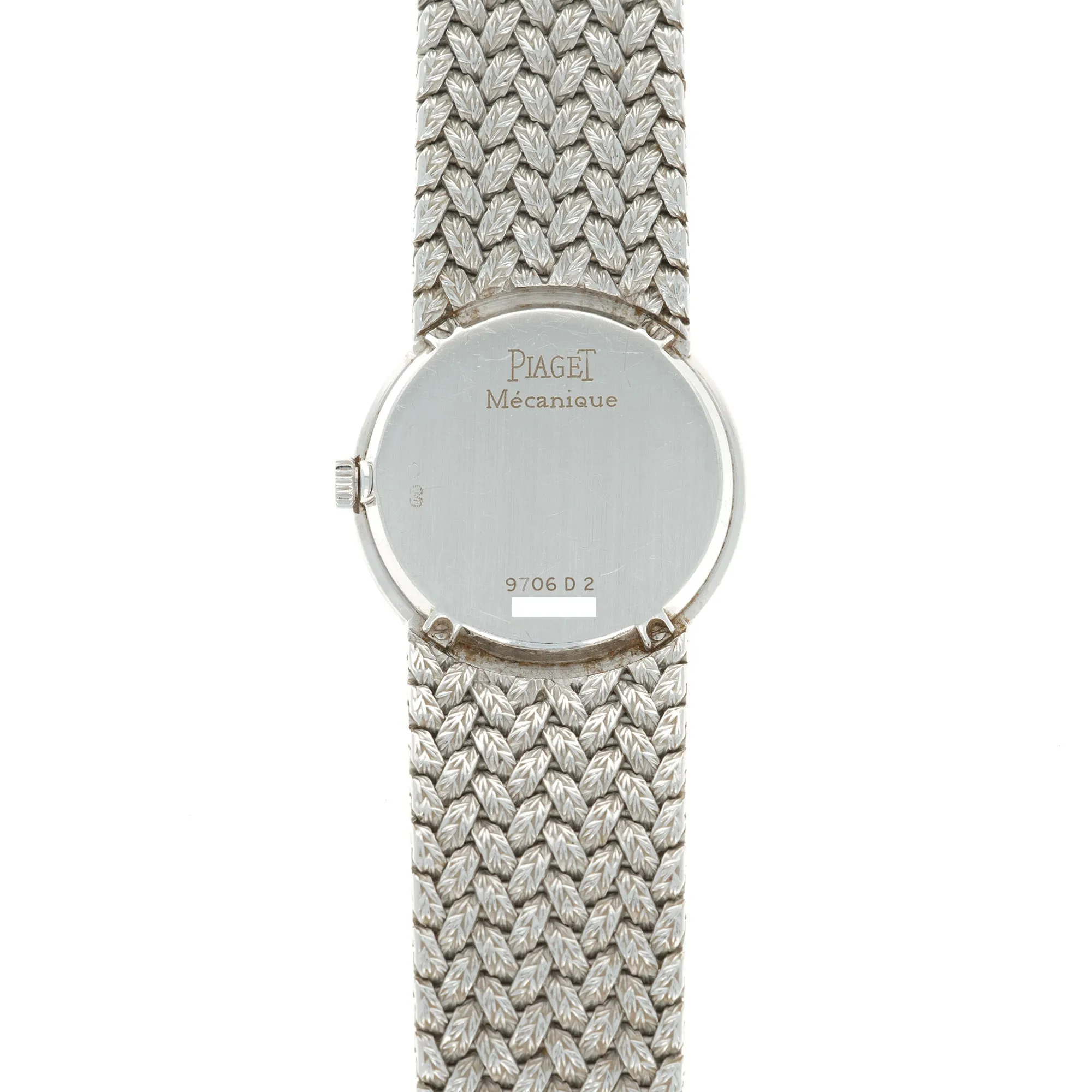 Piaget White Gold Diamond Emerald Watch, 1970s
