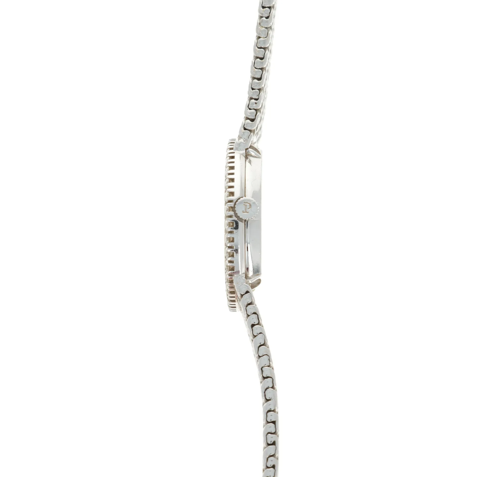 Piaget White Gold Diamond Emerald Watch, 1970s