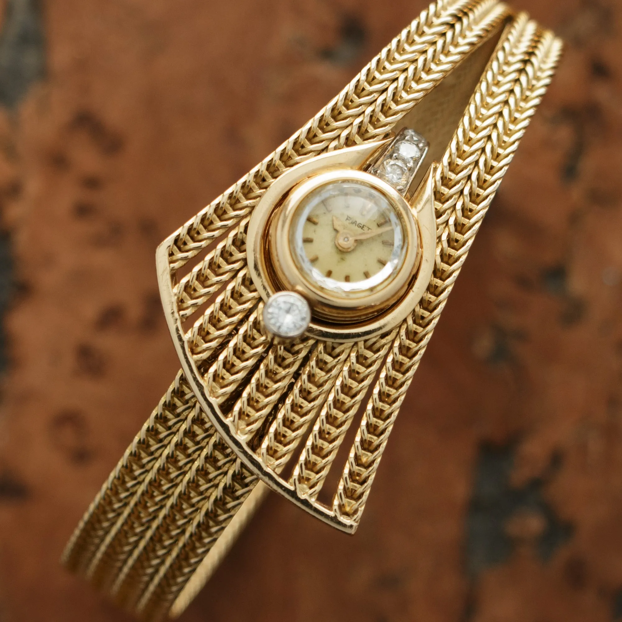 Piaget Yellow Gold Diamond Watch, 1960s