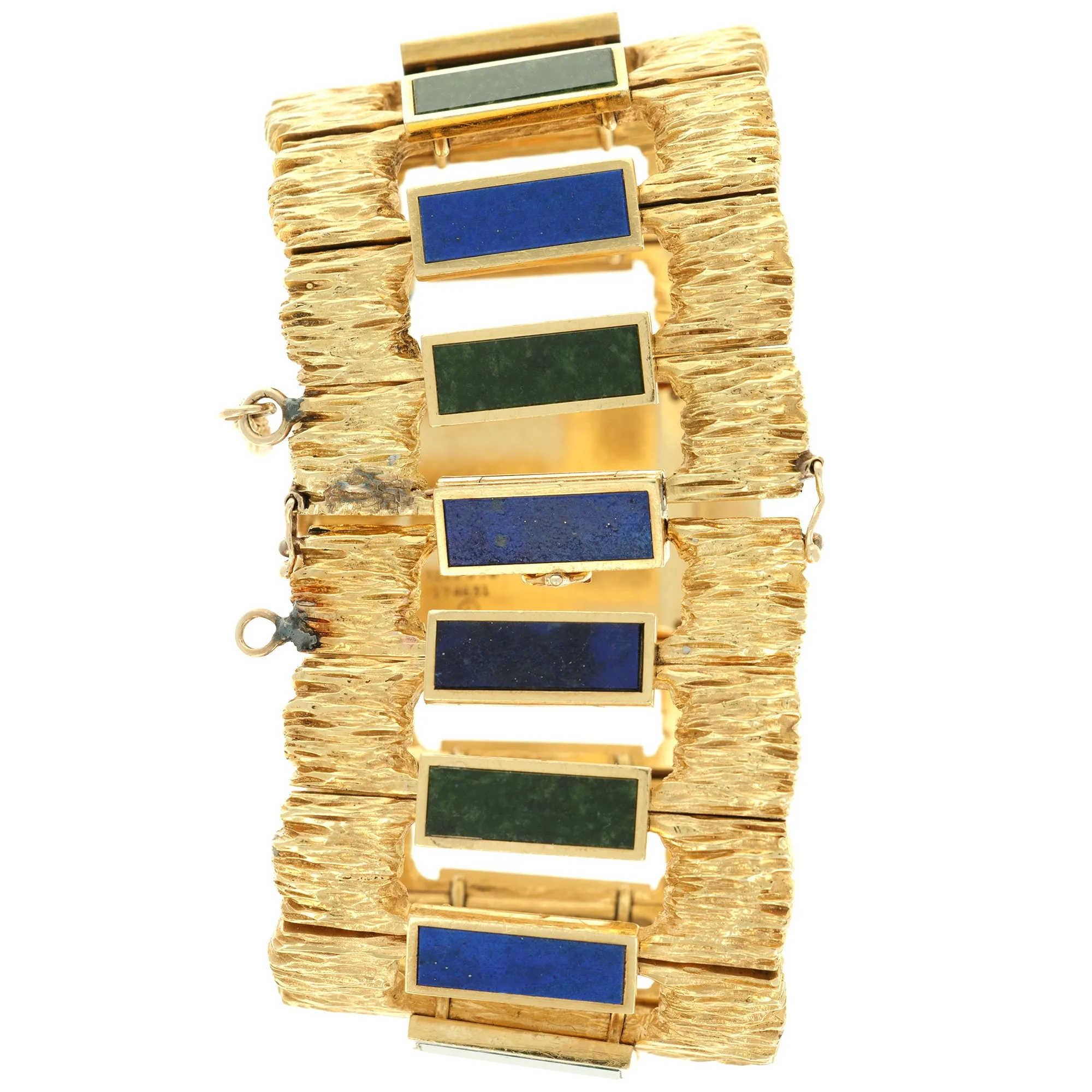 Piaget Yellow Gold Lapis Malachite Watch, 1960s