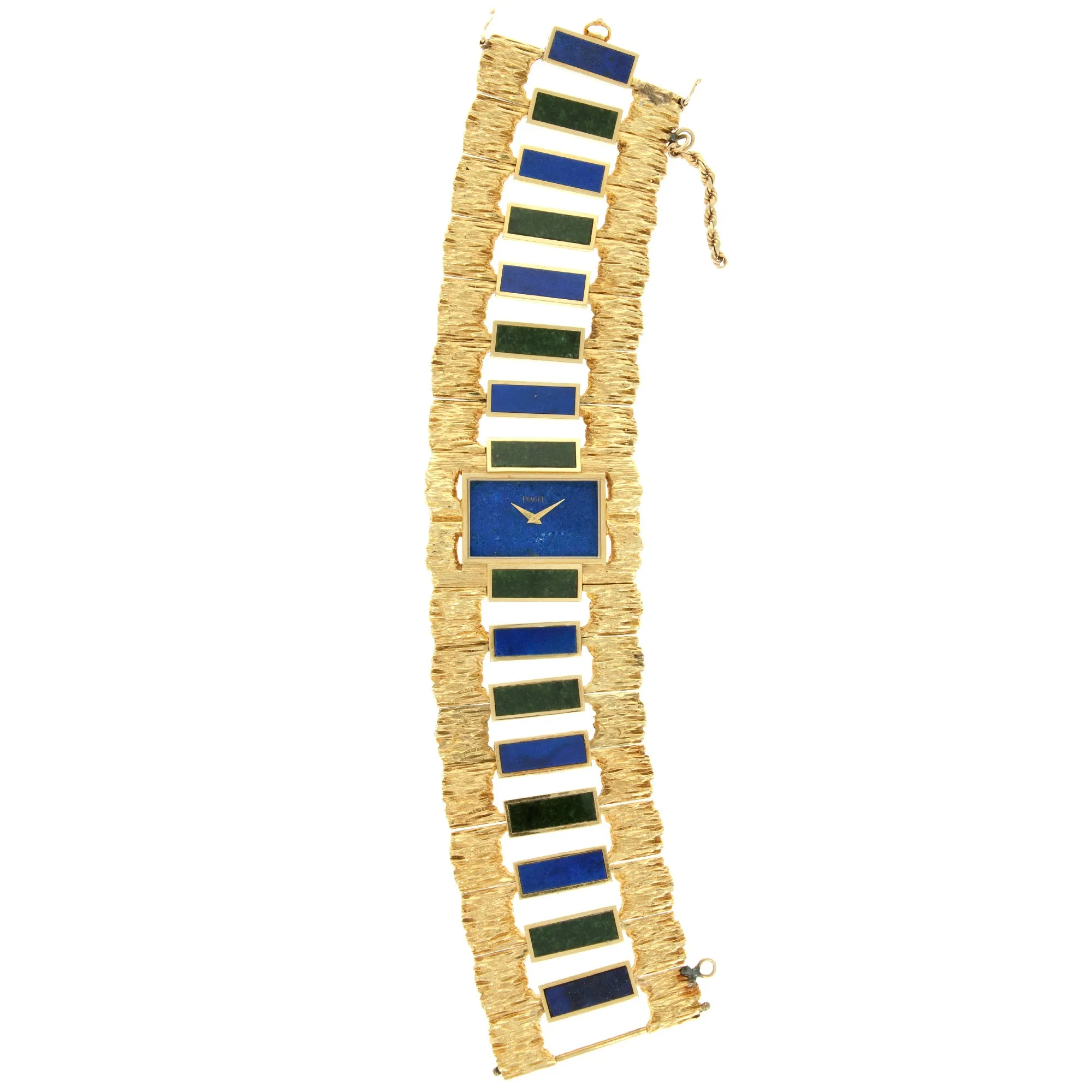 Piaget Yellow Gold Lapis Malachite Watch, 1960s