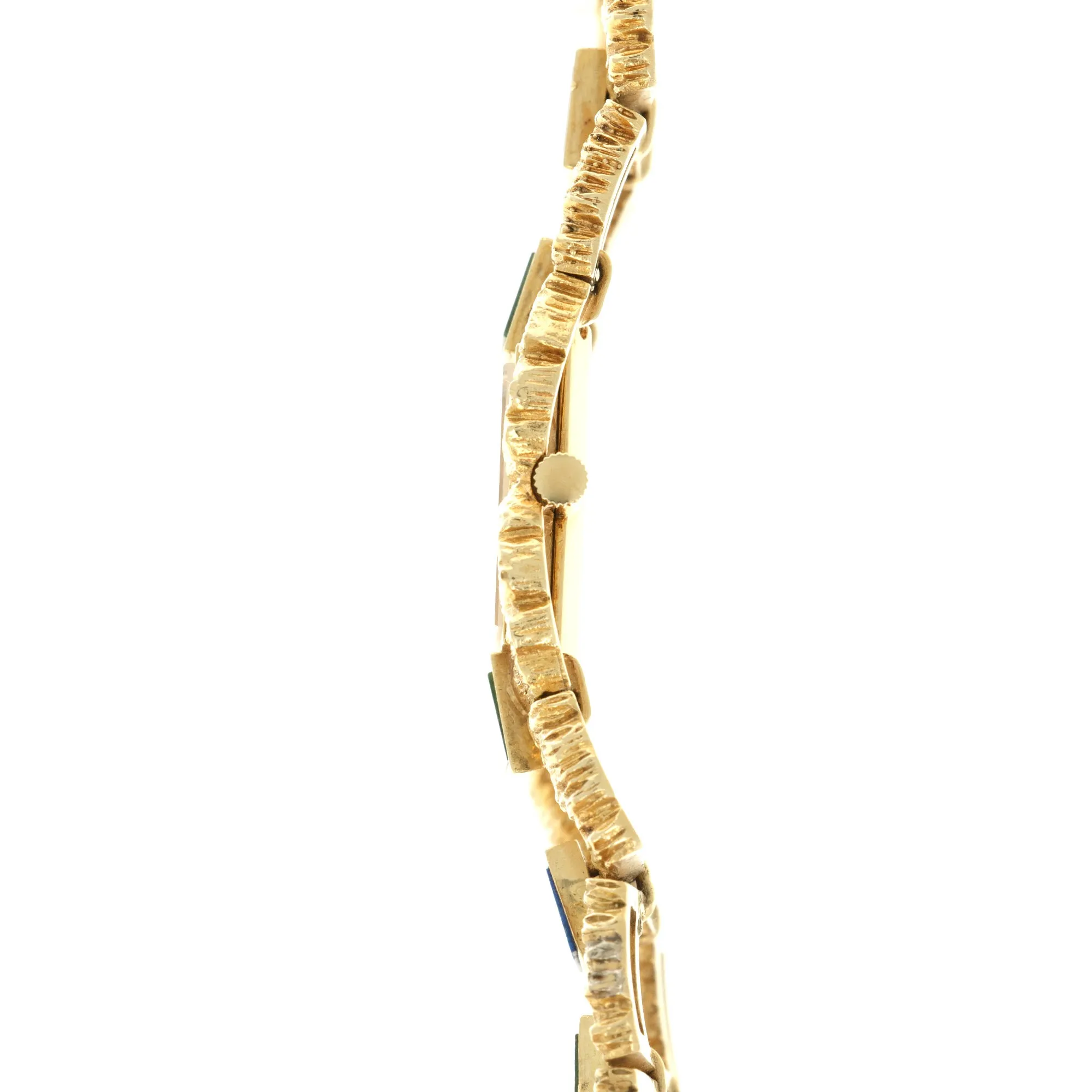 Piaget Yellow Gold Lapis Malachite Watch, 1960s