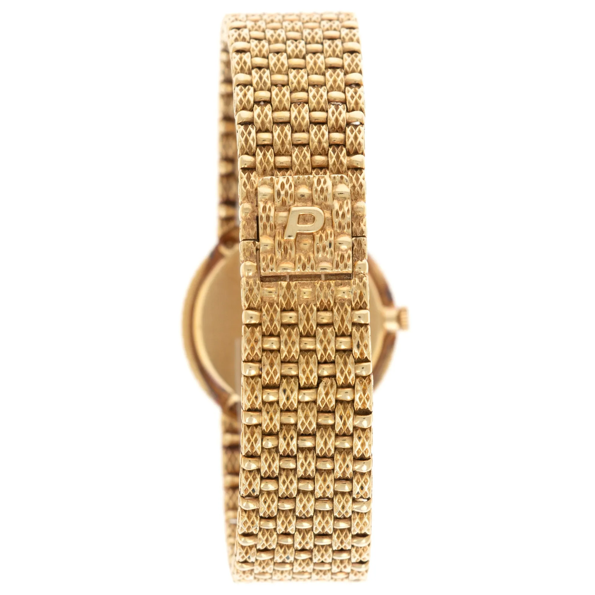 Piaget Yellow Gold Watch with Diamond Bezel and Opal, Diamond and Ruby Dial