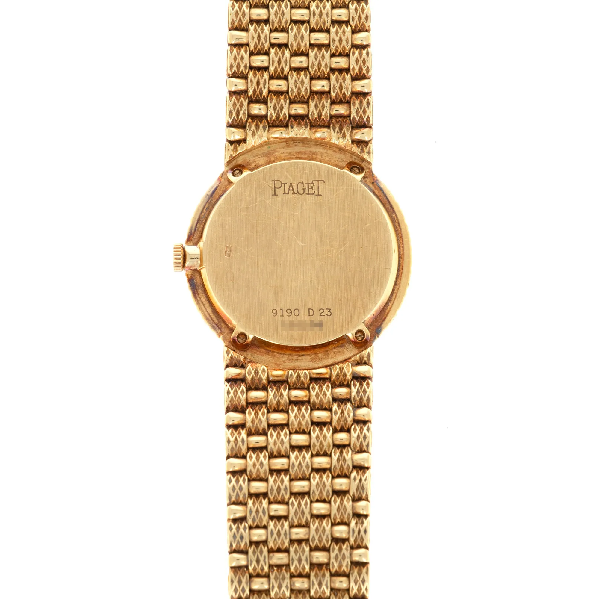 Piaget Yellow Gold Watch with Diamond Bezel and Opal, Diamond and Ruby Dial