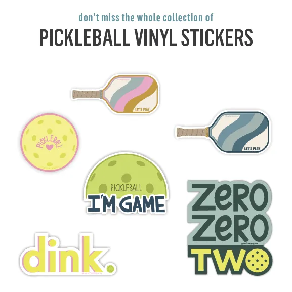 Pickleball Paddle Vinyl Sticker - Blue