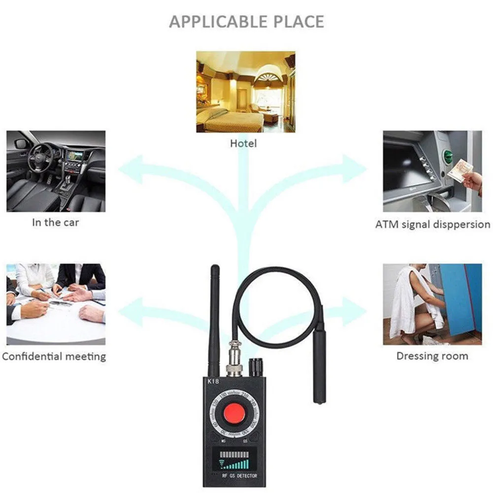 Portable RF Bug Detector Signal Locator GSM Audio Spy Bug & Magnetic Tracker Detector
