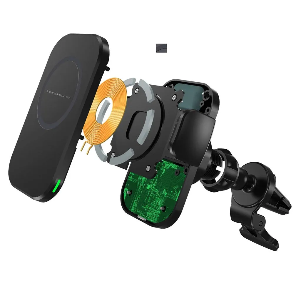 Powerology Fast Wireless Magsafe Mount Holder 15W - Black