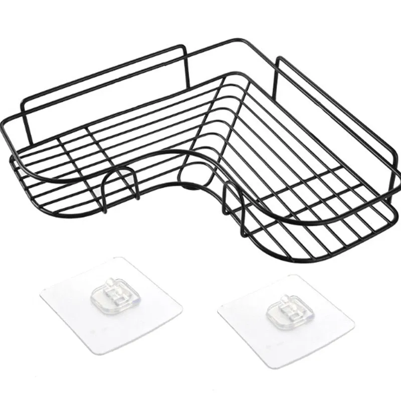 Punch Free Corner Bathroom Shelf Iron Storage