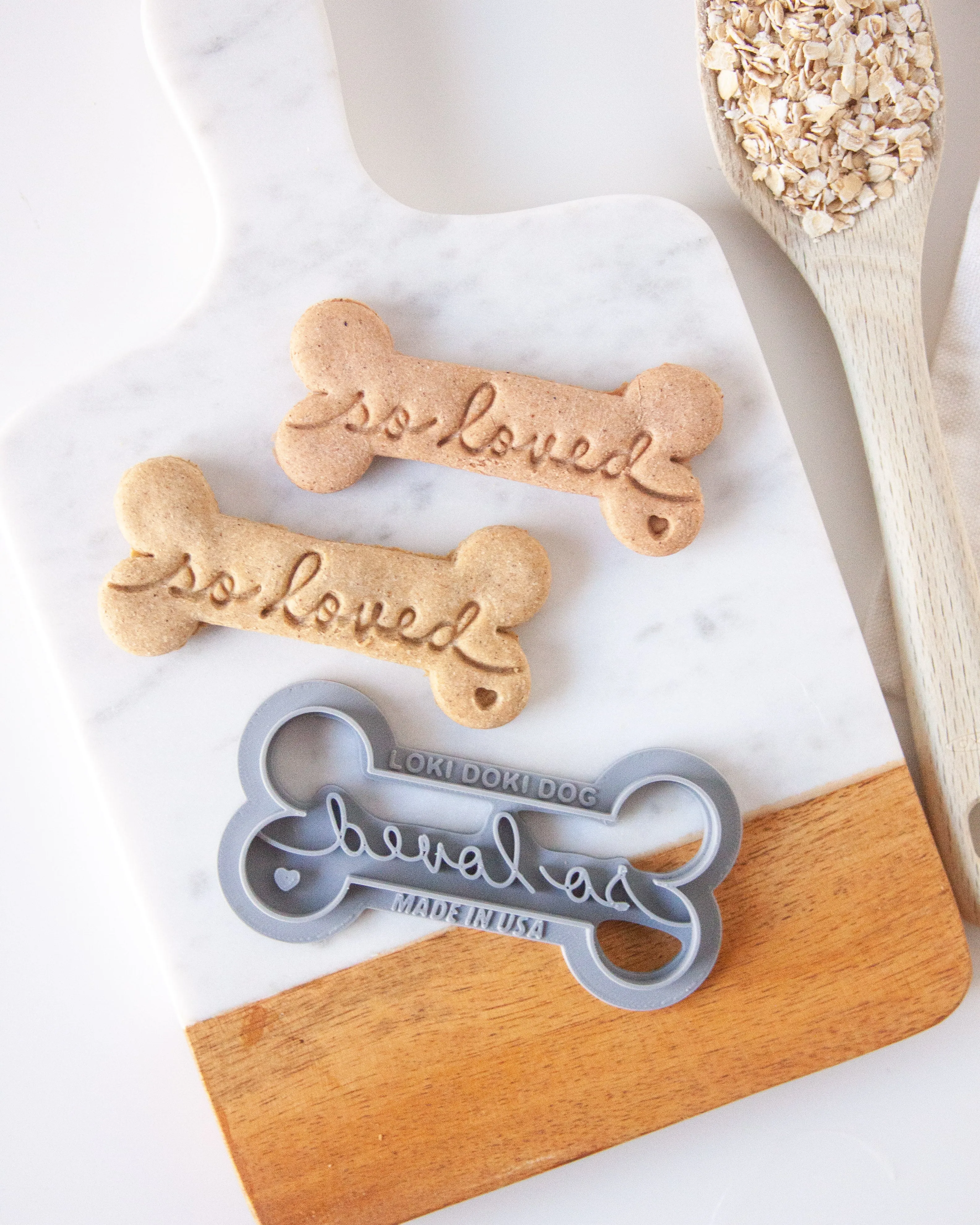 "So Loved" Dog Bone Cookie Cutter