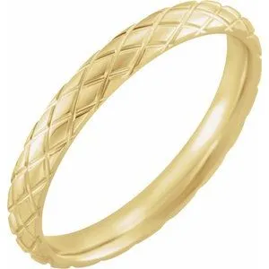Rhombus Patterned Band 52175 - 6 mm