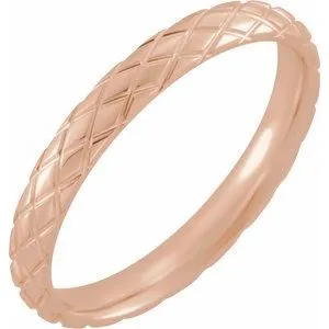Rhombus Patterned Band 52175 - 6 mm