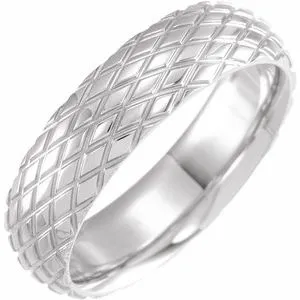 Rhombus Patterned Band 52175 - 6 mm