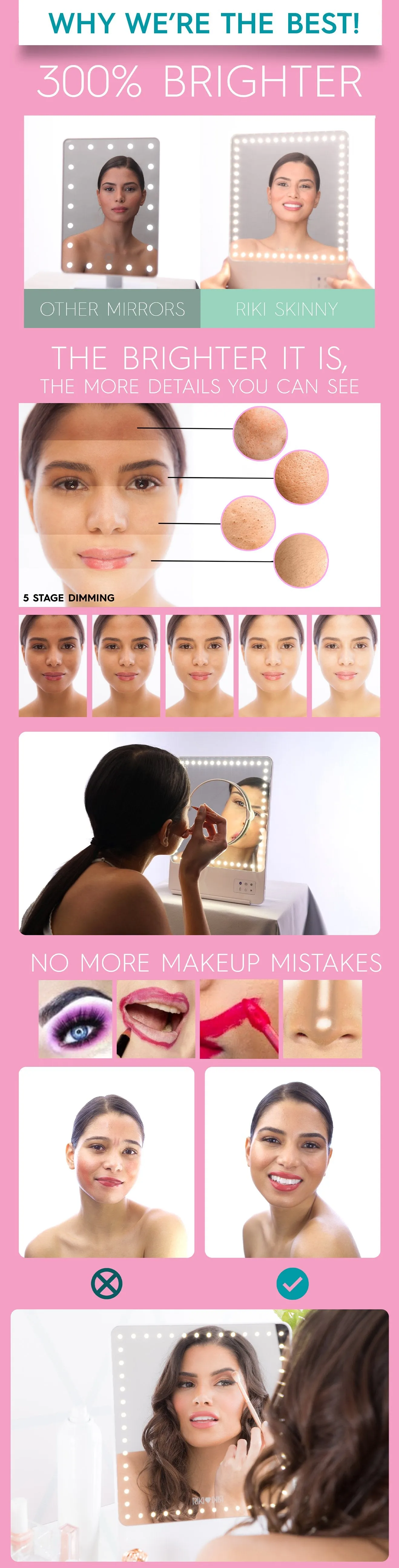 Riki Loves Riki Skinny Lighted Vanity Mirror